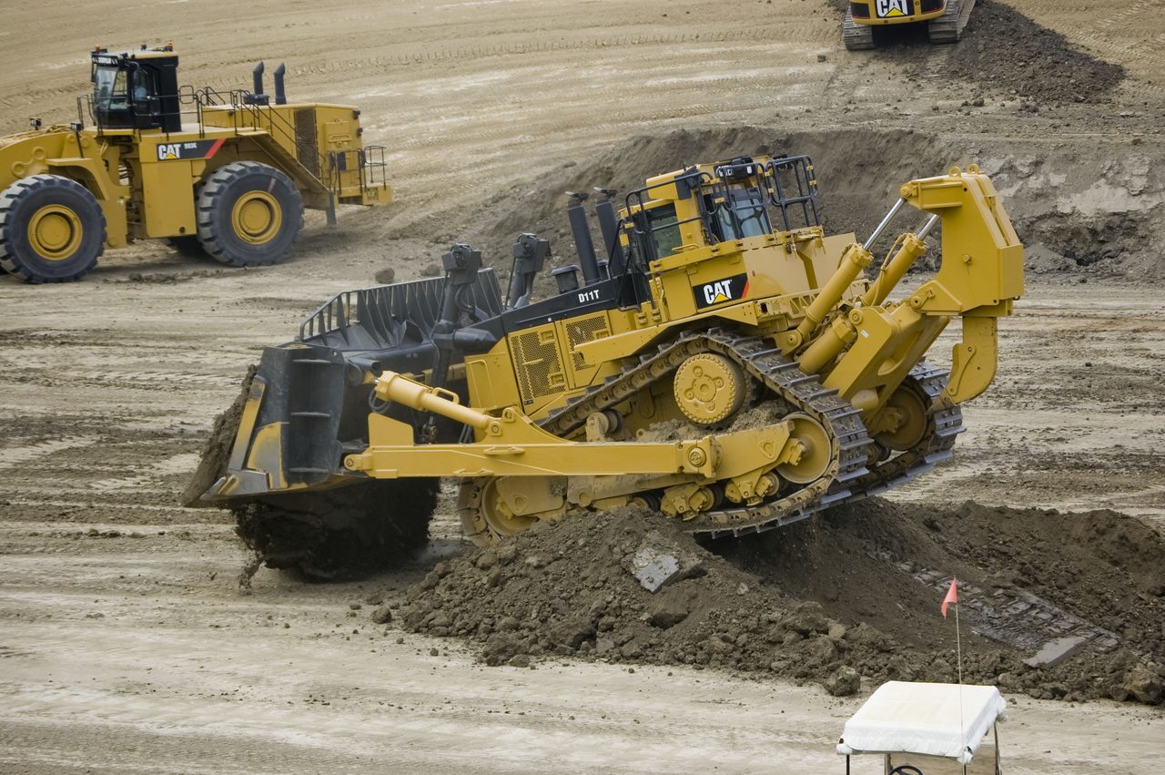 A Caterpillar D11T at work.