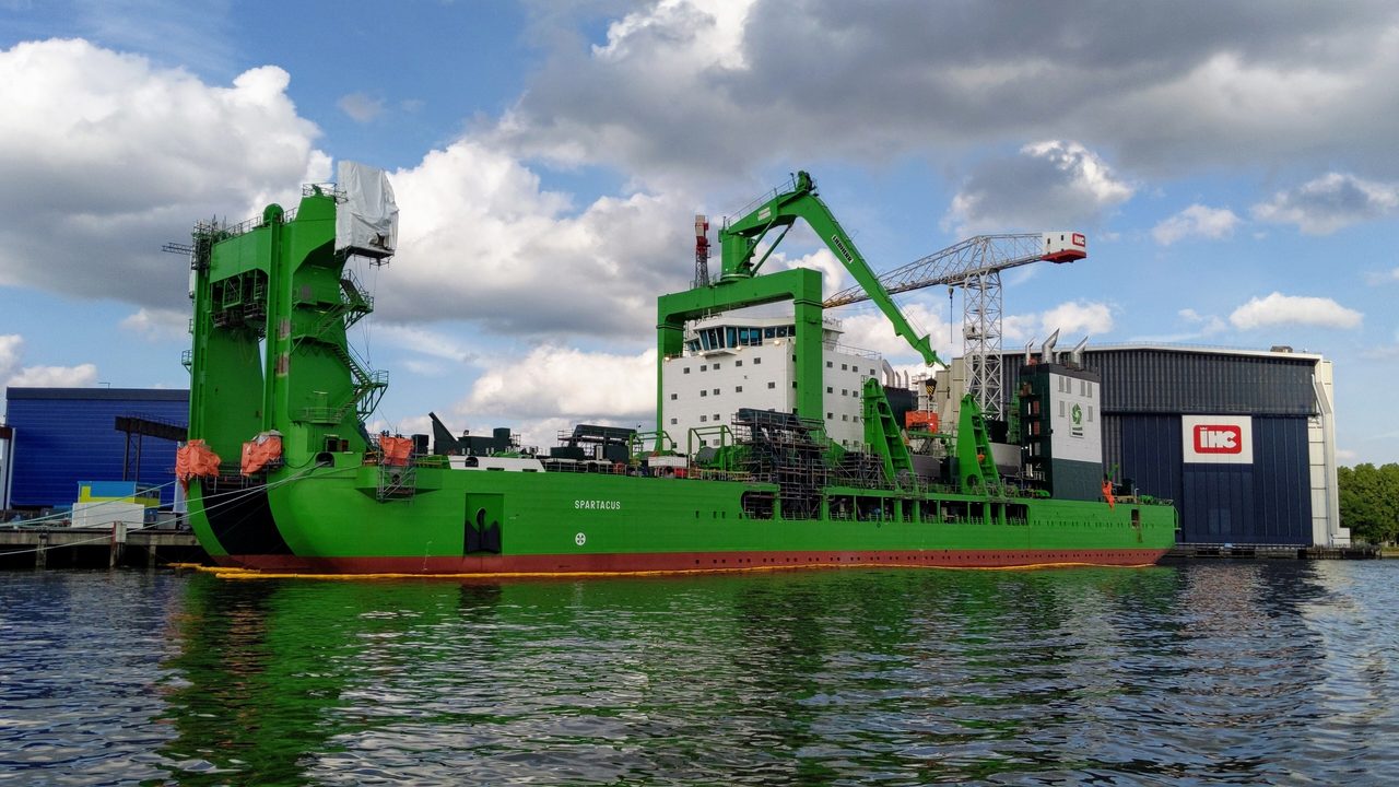 Spartacus during final construction at Royal IHC, Rotterdam.